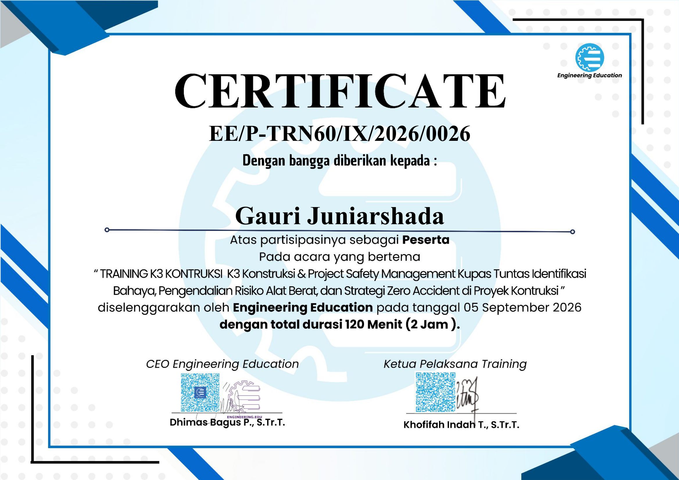 Pelatihan Online K3 Konstruksi & Project Safety Management - Halaman 1