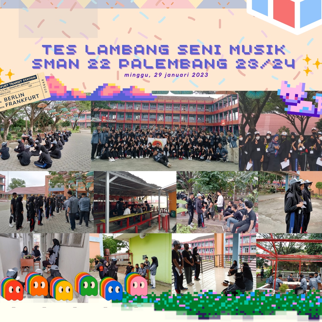 SMAN 22 Palembang - Tes Lambang Seni Musik 23/24 Pixel Art Collage
